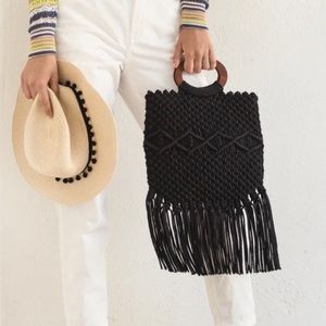 Rachel Zoe Style Box/Blk Macrame Crossbody Bag NWT